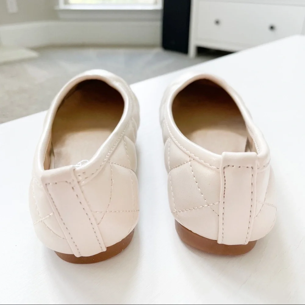 Rosegirl Ivory Quilted Girl Flats C7208 - Picture 4 of 6